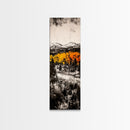 Autumn Forest, Mountain Landscape, Rustic Wall Art, Canvas Print, Fall Home Decor, Cozy Cabin Artwork, Nature Painting, Earthy Wall Accent