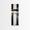 Modern Abstract, Minimalist Art, Textured Black White, Canvas Print, Contemporary Home Decor, Green Accent, Geometric Wall Art