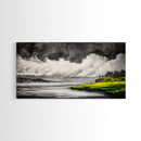 Coastal Storm, Black and White, Dramatic Seascape, Framed Canvas Print, Modern Coastal Art, Minimalist Ocean Wall Art, Large Wall Decor