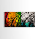 Colorful Abstract, Bold Nature, Autumn Tones, Framed Canvas Print, Modern Home Decor, Boho Art, Large Statement Piece, Living Room Art