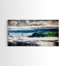 Ocean Waves, Blue and Green, Framed Canvas Print, Beach House Decor, Nautical Wall Art, Large Wall Art, Coastal Living, Modern Seascape