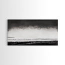 Foggy Ocean, Misty Beach, Black and White Minimalist, Canvas Print, Modern Wall Art, Bedroom Decor, Neutral Tones, Serene Seascape