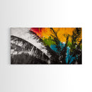 Tropical Palm Leaves, Sunset Art, Beach House Decor, Vibrant Coastal Painting, Island Vibes, Framed Canvas Print, Bedroom Wall Art