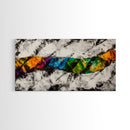 Abstract Wave, Dynamic Ocean Art, Surf Inspired Painting, Black and White Modern Art, Colorful Coastal Decor, Canvas Print, Hallway Art