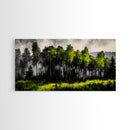Misty Forest, Dark Green, Woodland Print, Nature Wall Art, Large Framed Artwork, Rustic Cabin Decor, Wilderness Painting, Moody Wall Art