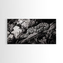 Timber Rattlesnake, Wildlife Artwork, Black and White Nature Art, Rustic Home Decor, Forest Animal Print, Living Room Art, Canvas Print