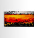 Fiery Horizon, Abstract Landscape, Modern Southwest Art, Bold Colorful Painting, Dramatic Wall Art, Living Room Art, Framed Canvas Print