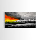 Sunset Over Mountains, Dramatic Sky, Nature Art, Colorful Landscape, Bold Wall Decor, Statement Piece, Living Room, Canvas Print