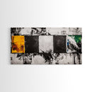 Abstract Blocks, Modern Geometric Art, Black and White Canvas Print, Colorful Wall Decor, Living Room Art, Framed Canvas Print