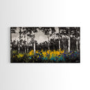 Forest Meadow, Wildflower Wall Art, Nature Canvas Print, Botanical Artwork, Rustic Home Decor, Fall Landscape, Living Room Wall Art
