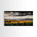 Moody Landscape Painting, Autumn Field Art, Dark Sky Nature Wall Decor, Rustic Country Home Art, Earthy Farmhouse Style, Canvas Print