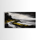 Stormy Beach, Ocean Mist, Coastal Serenity, Canvas Print, Moody Seascape Art, Contemporary Wall Art, Living Room Decor, Nautical Theme
