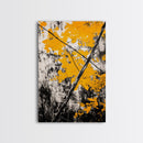 Abstract Autumn Leaves, Black White Orange, Nature Wall Art, Rustic Decor, Minimalist Fall Artwork, Living Room Art, Framed Canvas Print