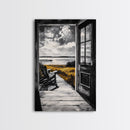 Porch View, Relaxing Landscape, Rustic Home Art, Lake House Decor, Cabin Wall Art, Nature Lover Gift, Canvas Print, Cozy Atmosphere