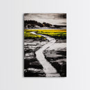 Abstract Reflection, Mountain Lake, Fall Colors, Framed Canvas Print, Nature Inspired Art, Modern Wall Decor, Dining Room Art