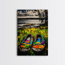 Boho Shoes, Colorful Summer Art, Coastal Decor, Relaxing Nature Scene, Eclectic Wall Art, Abstract Expressionism, Canvas Print