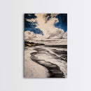 Rolling Waves, Serene Beach Wall Art, Coastal Home Decor, Nautical Aesthetic, Peaceful Ocean Print, Framed Canvas Print, Modern Seascape
