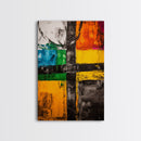 Industrial Abstract, Geometric Art, Bold Black and Yellow, Modern Wall Decor, Office Art, Contemporary Painting, Framed Canvas Print