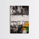 Textured Abstract, Mixed Media Art, Urban Modern, Black and Yellow, Minimalist Home Decor, Contemporary Artwork, Canvas Print