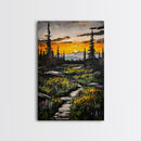 Mountain Sunset, Wilderness Landscape, Nature Wall Art, Outdoor Adventure Print, Framed Canvas Print, Living Room Decor, Cabin Aesthetic