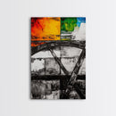 Industrial Abstract, Modern Wall Art, Bold Textured Painting, Framed Canvas Print, Contemporary Office Decor, Unique Statement Piece