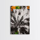 Sunflower, Black White Floral Art, Rustic Boho Decor, Farmhouse Wall Art, Nature Botanical Print, Framed Canvas Print