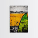 Yellow Beach, Sailboat Art, Nautical Decor, Coastal Wall Art, Framed Canvas Print, Ocean Waves, Living Room Art, Bold Abstract Style
