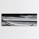 Black and White Beach, Coastal Wall Art, Modern Seascape, Minimalist Art, Monochrome Print, Framed Canvas Print, Bedroom Decor