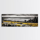 Coastal Storm, Moody Ocean Art, Dramatic Landscape, Black and Gold Print, Framed Canvas Print, Modern Wall Art, Beach House Decor