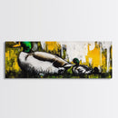 Mallard Duck Art, Rustic Farmhouse Decor, Wildlife Painting, Nature Lover Gift, Fall Colors, Framed Canvas Print, Living Room Wall Art