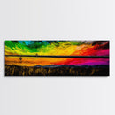 Fishing at Sunset, Rustic Cabin Decor, Lake House Art, Canvas Print, Outdoor Enthusiast Gift, Nature Lover, Vibrant Sky Painting