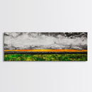 Dramatic Sky, Stormy Landscape, Sunset Over Fields, Modern Nature Art, Framed Canvas Print, Living Room Decor, Abstract Art, Moody Wall Art