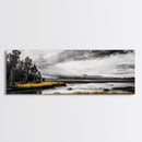 Stormy Marsh, Moody Landscape, Black and White Nature Art, Rustic Home Decor, Framed Canvas Print, Cabin Wall Art, Fall Decor, Dramatic Scene