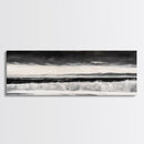 Monochrome Waves, Black and White Seascape, Ocean Art, Canvas Print, Minimalist Home Decor, Modern Coastal Wall Art