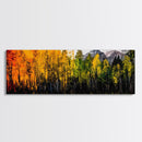 Autumn Trees, Mountain View, Framed Canvas Print, Fall Landscape Art, Rustic Home Decor, Large Wall Art, Warm Color Wall Art