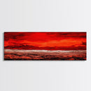 Red Sky, Abstract Desert Art, Bold Landscape, Dramatic Sunset, Earthy Tones, Modern Southwest Decor, Framed Canvas Print