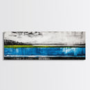 Lake Reflection, Blue Water Art, Minimalist Landscape, Nature Serenity, Monochrome Sky, Peaceful Home Decor, Canvas Print