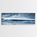 Ocean Wave, Moody Seascape, Blue Water Art, Stormy Sky, Coastal Home Accent, Surfer Decor, Minimalist Wall Art, Canvas Print