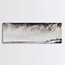 Minimalist Landscape, Black and White Art, Cloudy Sky, Framed Canvas Print, Modern Wall Art, Neutral Home Decor, Monochrome Landscape