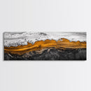Ocean Wave, Coastal Abstract, Black and Gold Art, Framed Canvas Print, Beach House Decor, Modern Wall Art, Surf Art, Nautical Decor