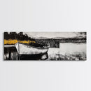 Rustic Boat, Black and White, Nautical Wall Art, Coastal Home Decor, Lake House Art, Large Wall Art, Framed Canvas Print, Living Room Art