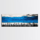 Tall Grass, Ocean View, Tranquil Horizon, Canvas Print, Coastal Landscape, Minimalist Art, Living Room Wall Art, Beach Home Decor