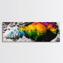Vibrant Shell, Ocean Waves, Abstract Nautical, Canvas Print, Coastal Wall Decor, Colorful Beach Art, Living Room Accent, Unique Gift