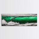 Emerald Wave, Ocean Wall Art, Coastal Decor, Beach Aesthetic, Modern Seascape, Large Wall Art, Framed Canvas Print, Office Art
