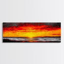 Sunset, Ocean, Waves, Canvas Print, Vibrant Sunset Wall Art, Beach House Decor, Coastal Painting, Living Room Art, Boho Aesthetic, Seascape