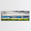 Stormy Pier, Coastal Wall Art, Moody Ocean Print, Beach House Decor, Nautical Themed Home, Black and White Seascape, Canvas Print