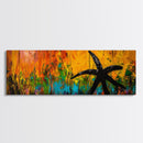 Starfish Art, Abstract Ocean Decor, Coastal Wall Art, Colorful Beach Print, Boho Art, Modern Living Room, Canvas Print, Nautical Gift