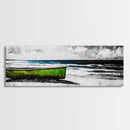 Seaside Boat, Coastal Art, Minimalist Nautical, Framed Canvas Print, Black and White Beach Art, Ocean Scene, Modern Seascape, Contemporary Decor