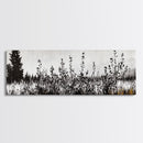 Wildflower Field, Rustic Landscape Art, Nature Print, Framed Canvas Print, Boho Wall Art, Living Room Decor, Autumn Art
