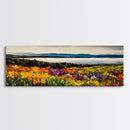 Mountain Meadow, Vibrant Landscape Art, Nature Painting, Framed Canvas Print, Fall Wall Art, Cabin Decor, Rustic Art